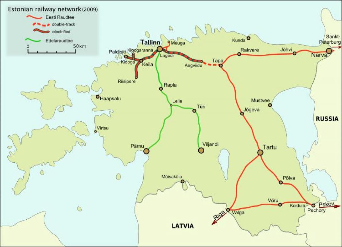 kartta viron rautatiet