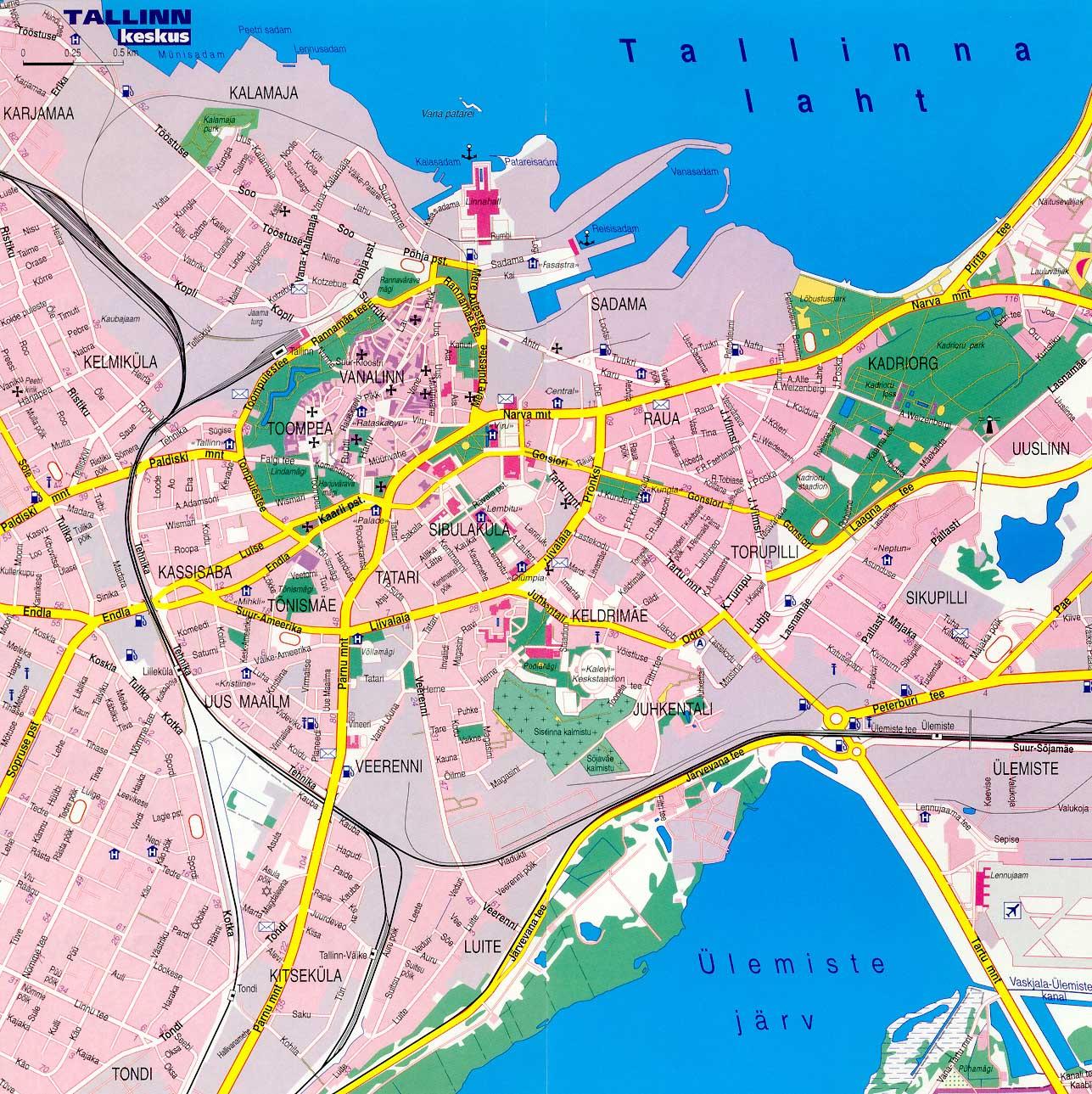 Tallinnan kartta - Kartta tallinna Viro (Pohjois-Eurooppa - Eurooppa)